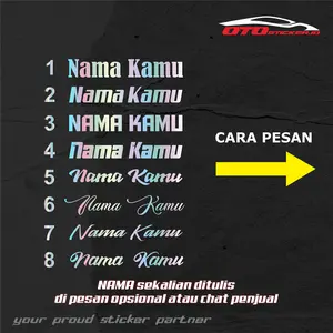 STIKER CUTTING CUSTOM NAMA KAMU bahan premium Sticker Vinyil Motorcycle