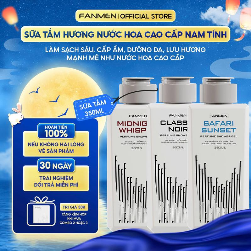 Mua nhiều giá hời [350ml] SỮA TẮM hương nước hoa cao cấp nam tính Fanmen làm sạch sâu, cấp ẩm, dưỡng da, lưu hương mạnh mẽ như nước hoa cao cấp giành riêng cho nam giới, tặng hộp PreT khi mua combo sản phẩm