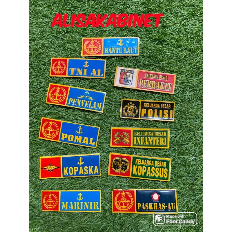 Stiker Plat Motor Motif TNI Polri Perbakin