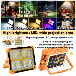 1000W lampu tenaga surya outdoor lampu led solar Multi fungsi lampu emergency tahan 24 jam IP66 Tahan Air lampu camping tenaga surya Portabel lampu solar lampu usb