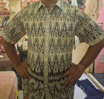 Product Review of ALTHREE Clothing - KEMEJA Green New Shirt Batik Pria Lengan Pendek from S**i S**5 0