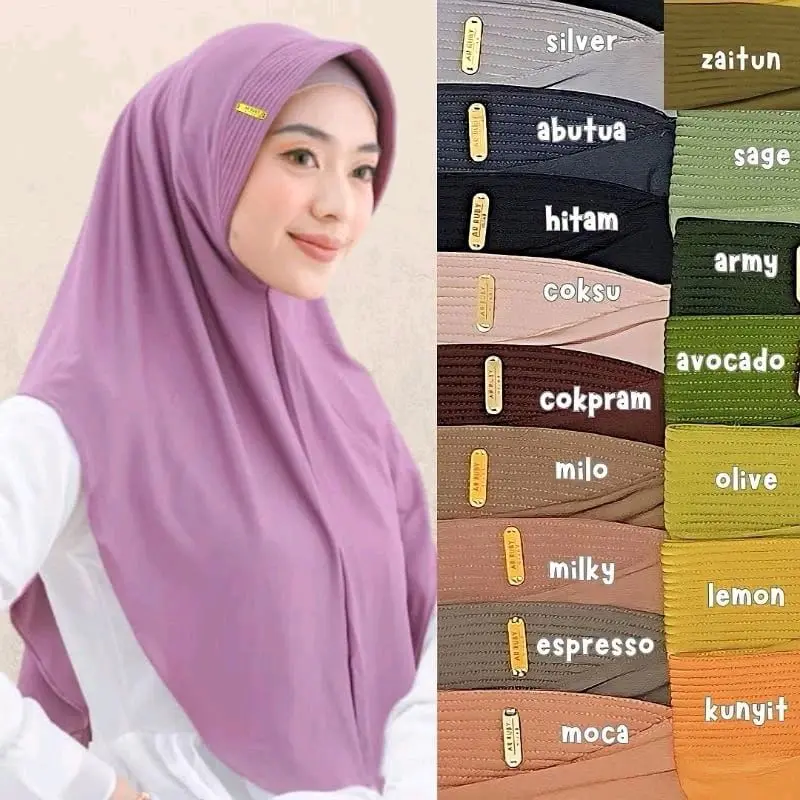HANYA 30RIBU DAPAT 3 PCS HIJAB BERGO HAMIDAH SIZE [M] LABEL AKRILIK JERSEY HYGET PREMIUM Nyaman