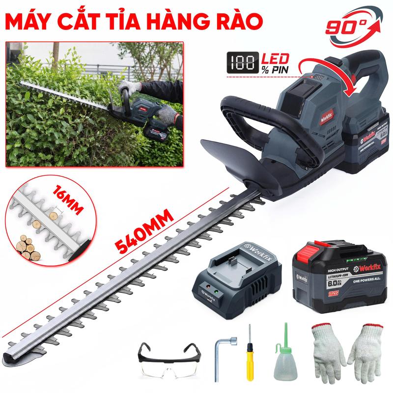 Máy Cắt Tỉa Hàng Rào Cây Cảnh Dùng Pin Workfix WF-HT560BL - Màu Xám - Thiết Kế…