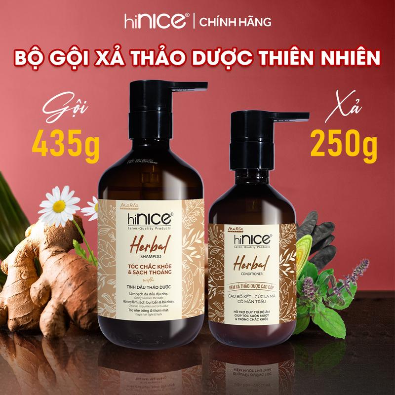  Bộ Dầu Gội Kem Xả Tinh Dầu Thảo Dược Thiên Nhiên hiNICE Herbal Hỗ Trợ Detox & Kiềm Dầu Da Đầu 