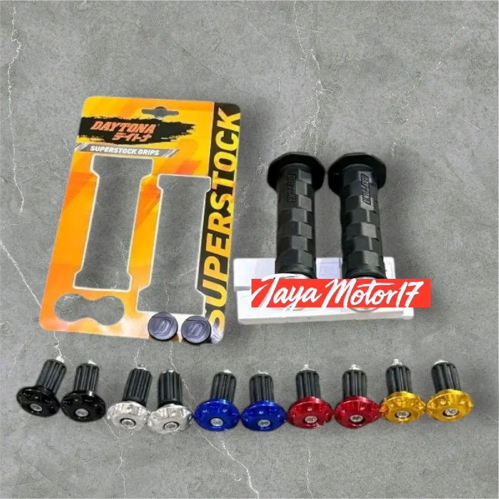 PAKET 2in1 handgrip DAYTONA octagon ORIGINAL HANDGRIP GRIP OCTAGON PLUS jalu cnc gepeng UNIVERSAL MOTOR motorcycle