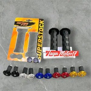 PAKET 2in1 handgrip DAYTONA octagon ORIGINAL HANDGRIP GRIP OCTAGON PLUS jalu cnc gepeng UNIVERSAL MOTOR motorcycle