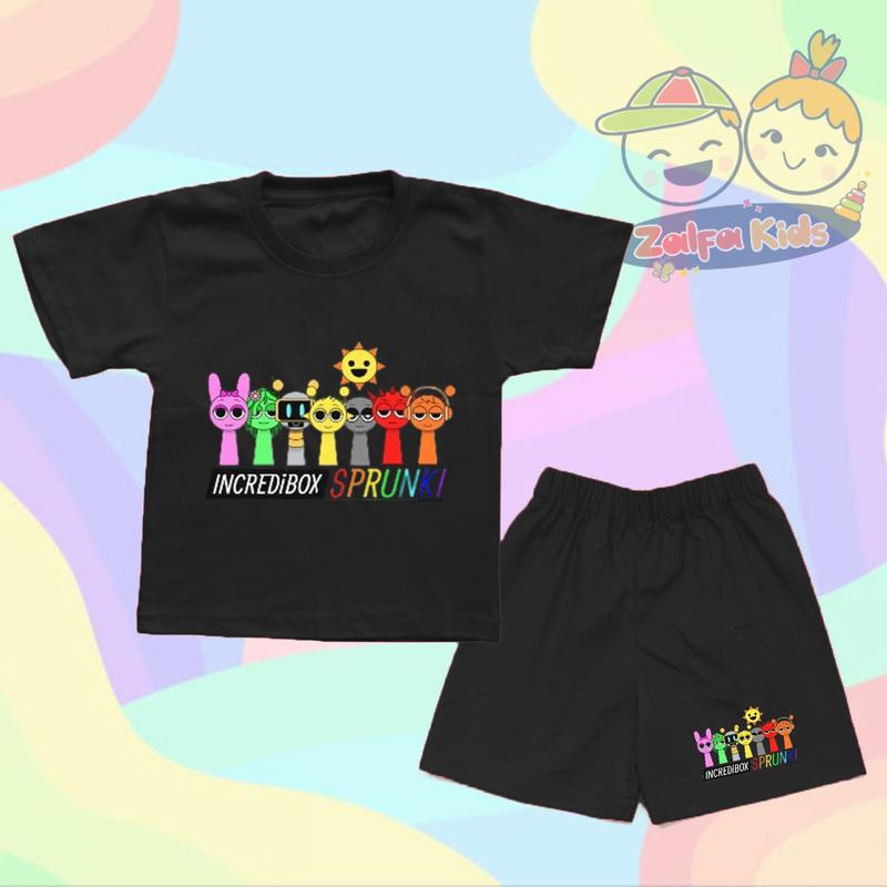 Setelan Anak Sprunki Incredibox Karakter Setelan Kaos & Celana Anak One Set 3
