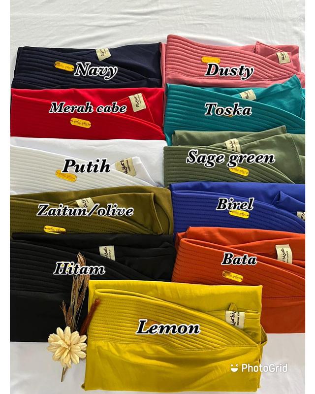 (PAKET 3 PCS) Bergo hamidah jersey akrilik size L Embos Jilbab Hitam Lembut 3