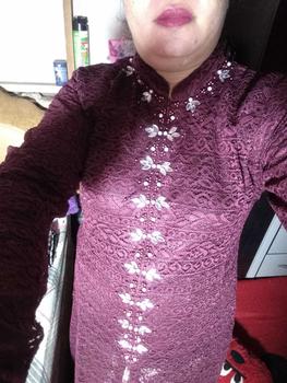 Product Review of Aywears - Set couple pasangan BURGUNDY kebaya brukat kurung malika dan rok songket dan kemeja battik pasanga.  Kondangan Wanita Pesta from n**i 0