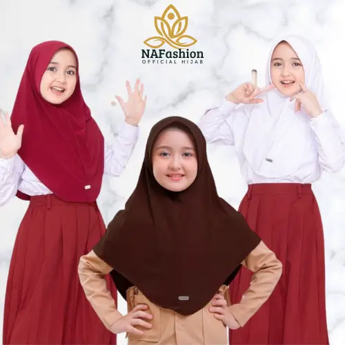 Hijab Bergo Hamidah Anak Sekolah SD 3 - 13 Tahun Jilbab Instan Nyaman