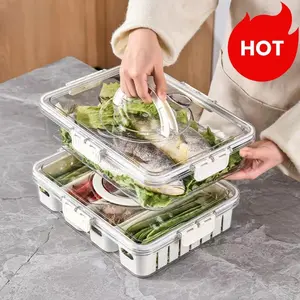 Kotak Penyimpanan Makanan Ringan Wadah Penyimpanan Makanan Bumbu Dapur Kulkas dengan Tutup Penyegel