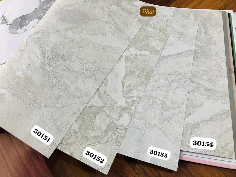 Wallpaper Dinding Granit Marmer Putih Silver Glitter Mewah Carey 4