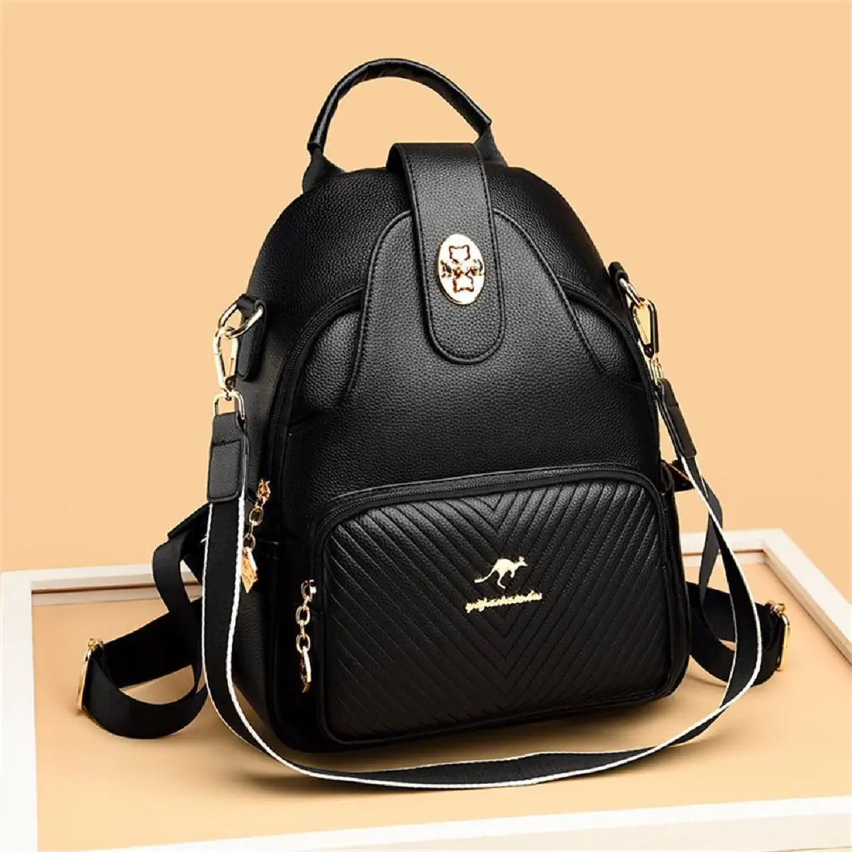Tas Ransel Wanita Kulit PU Leather Tas Ransel Wanita Multifungsi Tas Wanita Tas Punggung Wanita Terbaru Korea Style Backpack