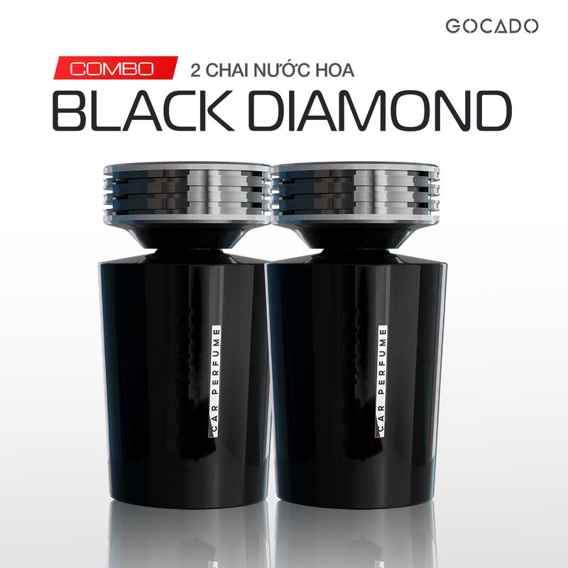 COMBO 2 CHAI NƯỚC HOA Ô TÔ CAO CẤP BLACK DIAMOND PLUS - GOCADO X2 HƯƠNG THƠM