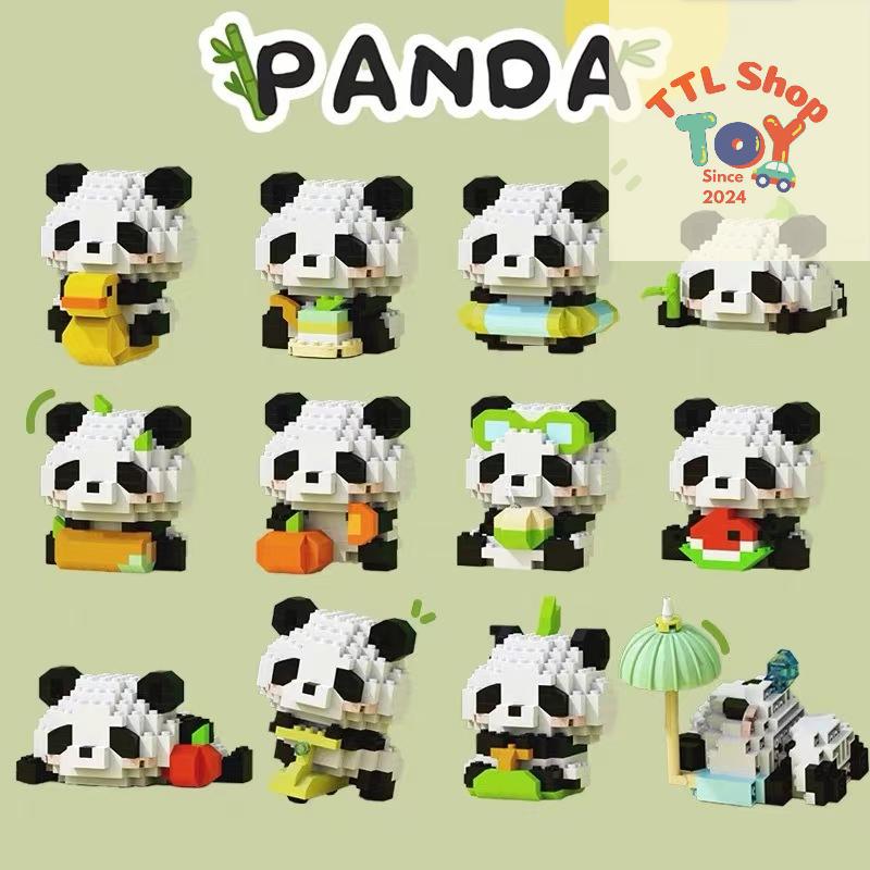 Đồ Chơi Lắp Ráp Gấu Trúc Bộ Lắp Ghép Panda Mô Hình Đồng Vật Xếp Hình Mini Decor…