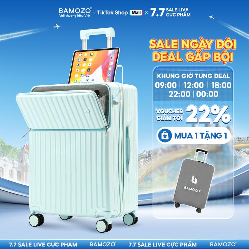   XẢ KHO  Vali 8806 Cao Cấp Bamozo Size 20 24 Khóa Kéo Trước Có Ngăn Đựng Laptop Máy Tính Bảng 6 Màu Pastel Dành Cho Sinh Viên Văn Phòng 
