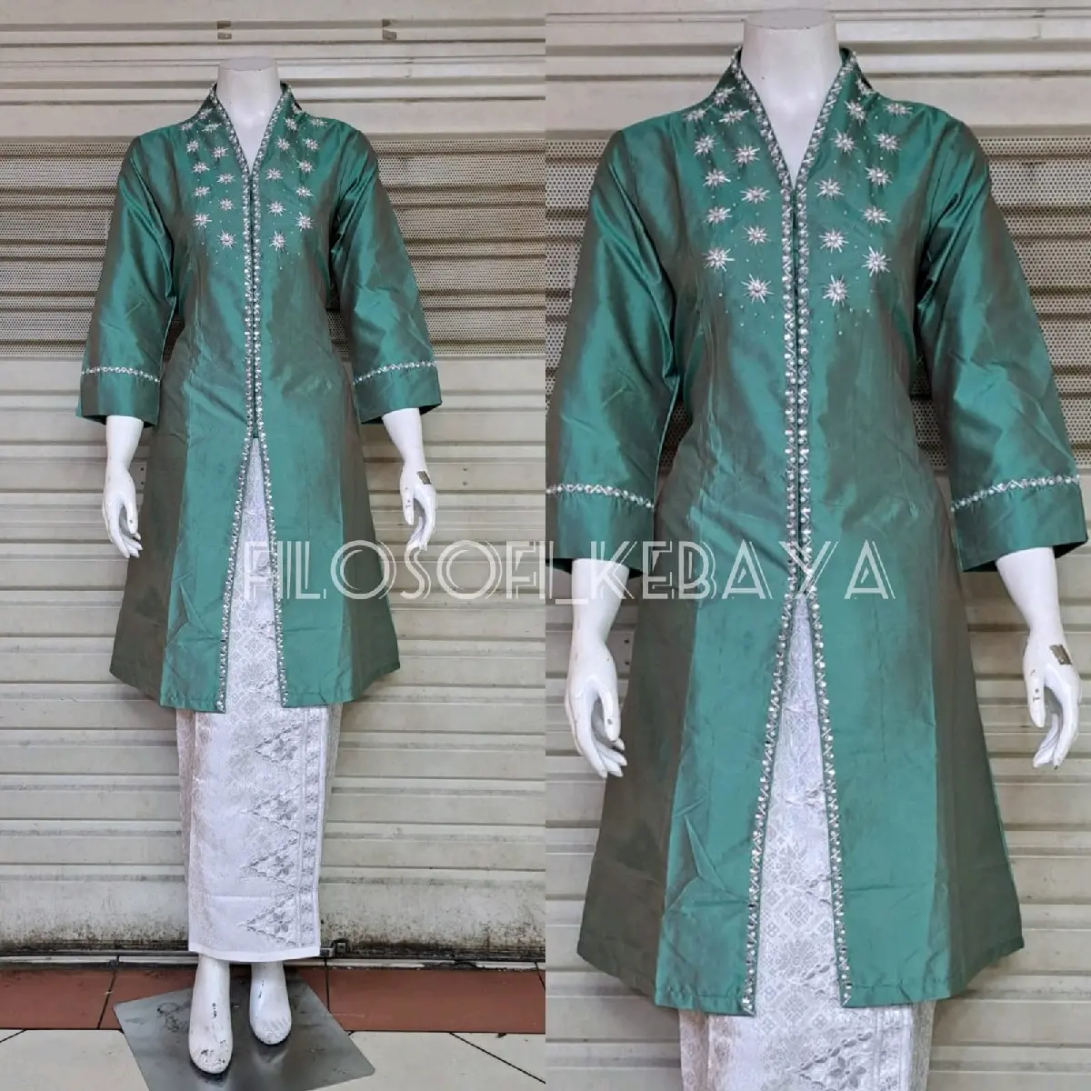 FK-ATASAN KEBAYA KURUNG TAFFETA MOTIF MATAHARI V // ATASAN KEBAYA KURUNG TAFFETA MELAYU // KEBAYA KURUNG TAFFETA MALAYSIA // BAJU KURUNG BAHAN TAFFETA KERAH V // TUNIK MELAYU Dress Wanita Panjang Pesta Kondangan