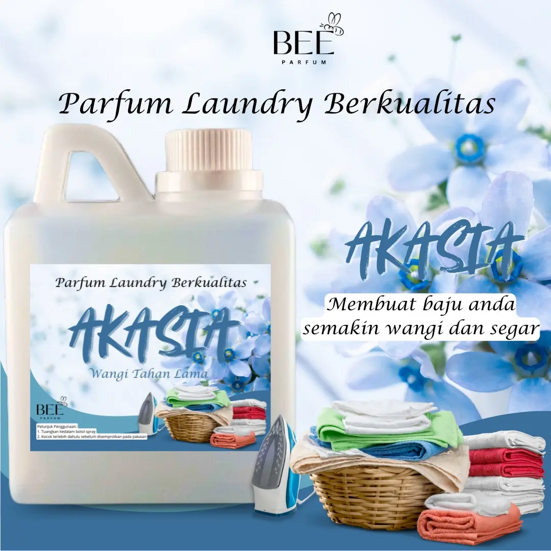 BEE PARFUM LAUNDRY | BEST SELLER | AROMA AKASIA | 500ML | PENGHARUM PAKAIAN | PEWANGI PAKAIAN | PARFUM LAUNDRY | PAKAIAN WANGI TAHAN LAMA | BISA COD