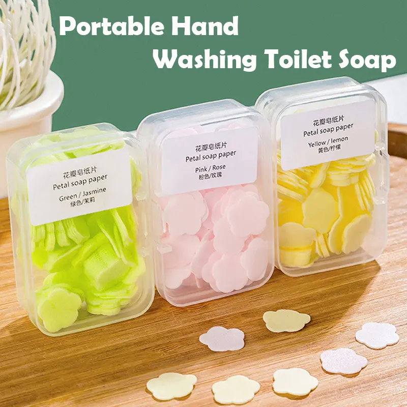 Portable Hand Washing Toilet Soap Slice Disposable Petal Soaps Flakes