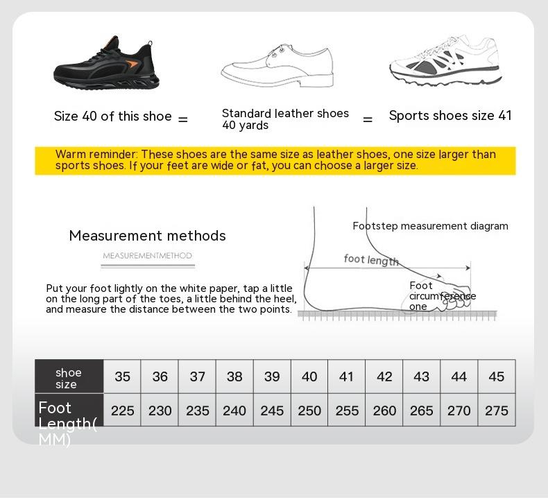 Product Introduction of Labor Protection Shoes Men's Anti-Smashing and Anti-Stab Safety Shoes Lightweight Comfortable Wear-Resistant Air Cushion Shock Absorption Protective Work Shoes 14