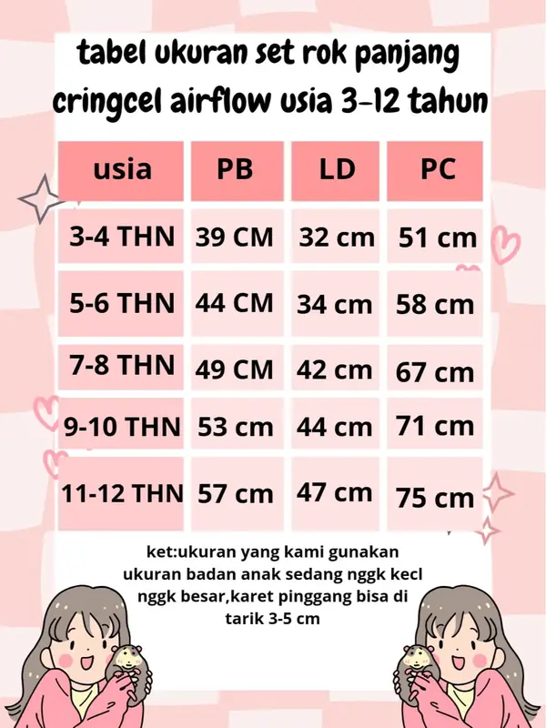 Setelan Rok Panjang Anak Perempuan Bahan Katun Untuk Usis 3-12 Tahun Fashion 4