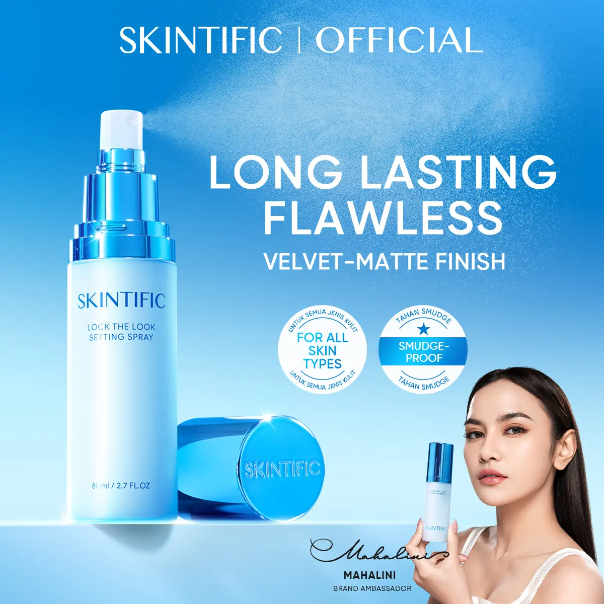 [Sarwendah] SKINTIFIC  Lock The Look Setting Spray 80ml