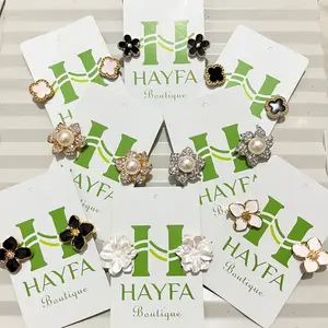 2Pcs Anting Klip Jepit Hijab Aksesoris Jilbab Wanita Anting Jepit Kerudung