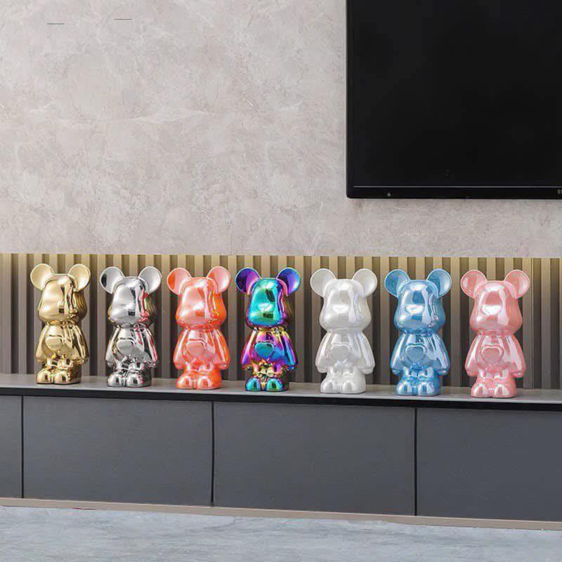  TƯỢNG MÔ HÌNH GẤU BEARBRICK 28CM CHẤT LIỆU GỐM MẠ TĨNH ĐIỆN CAO CẤP  Decor Phòng Trang Trí Nhà gấu  bearbrick tượng  gấu 