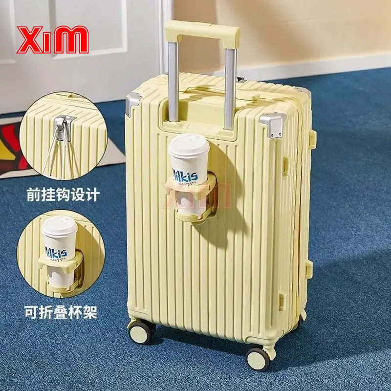 【XIM_KOPER】A803 KAPASITAS BESAR 20/24/28 INCH KOPER TRAVEL KABIN & BAGASI LAPTOP NEW DESIGN  STAND CUP / CHARGER USB SUPPORT BERKUALITAS TINGGI koper anti-pencurian jangan dicuci 8
