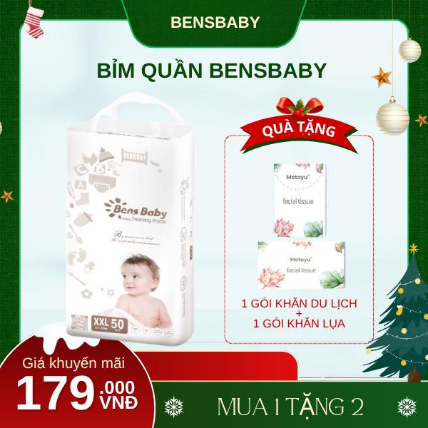 Bens Baby - AFF Gói 50 Miếng Bỉm Tã Quần Cho Bé Đa Kích Cỡ M L XL XXL Siêu Mỏng Thấm Hút Thoáng Mát Thích Hợp Cho Mùa Hè mẹ và bé