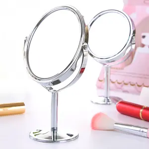 Bess Collection – Cermin Makeup 2 Sisi Bisa Diputar, Cermin Meja Aesthetic Standing Mirror Bulat Mini T1091