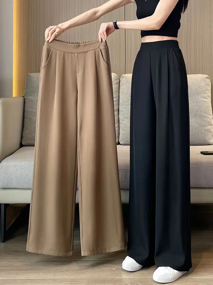 Quần Dài Nữ, Thời Trang Mới, Chất Liệu Lụa Visco, Dáng Rộng Vừa Vặn, Quần Thường Ngày, Ngoại Cỡ, Làm Bằng Bông, Phong Cách Palazo