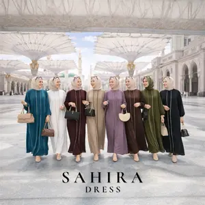 Mahogany Sahira Gamis Abaya Cantik dengan Desain Elegan Warna Coklat Muda Tampilan Stylish Wanita Dress Dewasa Lebaran Syari santri Muslim Mewah Kaftan Pesta
