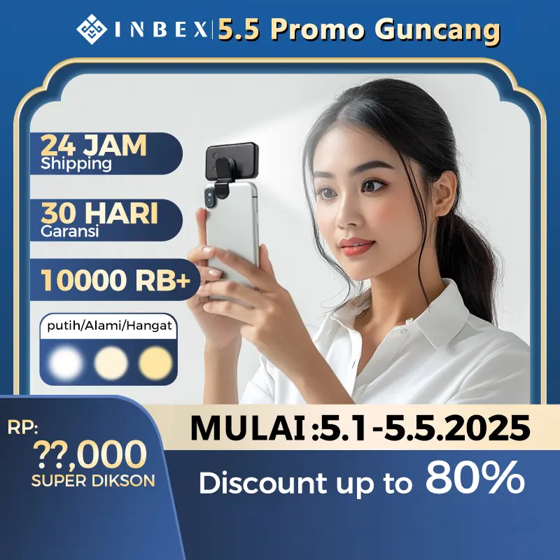 【COD】【24H Shipping】【30 HARI】【Esok Sampai】INBEX PL4 Mini Portable LED Light untuk Selfie, Live Streaming, dan Fotografi – Lampu Saku untuk Kecantikan dan Penggunaan di Luar Ruangan