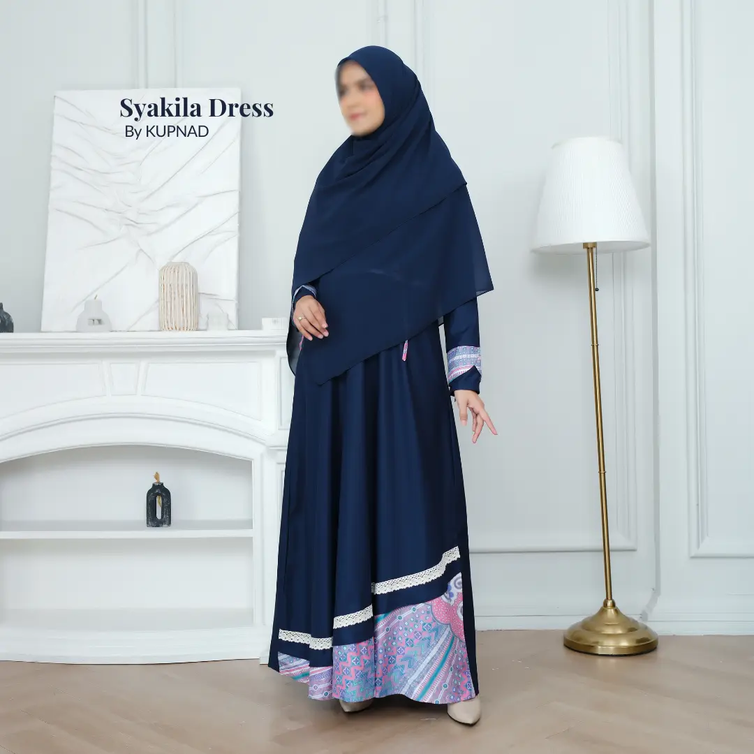 KUPNAD | Gamis Motif Batik Katun Toyobo Wanita Muslimah Syar’i Busui Friendly Adem, Modern & Nyaman | Syakila Dress