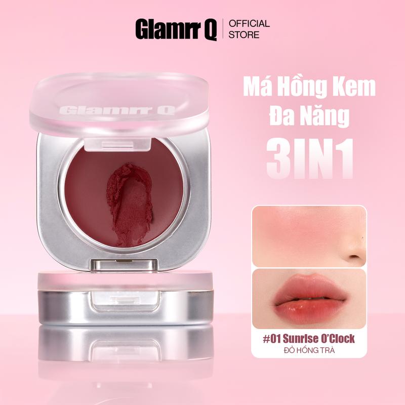   MỚI  Má Hồng Kem Đa Năng 3-in-1 Trang Điểm Má Mắt Môi Mịn Lì Dễ Tán Bền Màu Glamrr Q Mellow Touch  Lip Cheek Pot  1.8g  