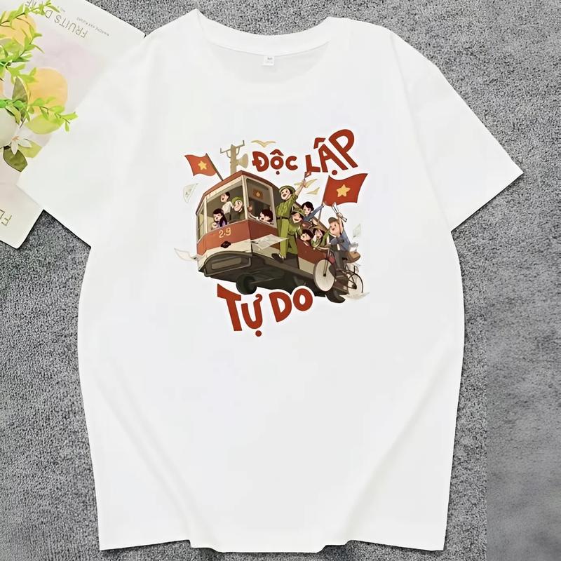Áo thun yêu nước hình in ĐỘC LẬP TỰ DO lá cờ Việt Nam sắc nét chất cotton thoáng mát phù hợp cho cả nam và nữ 0
