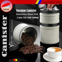 Gambar Kaleng Kopi Storage Kedap Udara Stainless Vacuum Canister Coffee Tea - white-750ml dari Gomaju TikStor Kota Administrasi Jakarta Utara 1 Tokopedia
