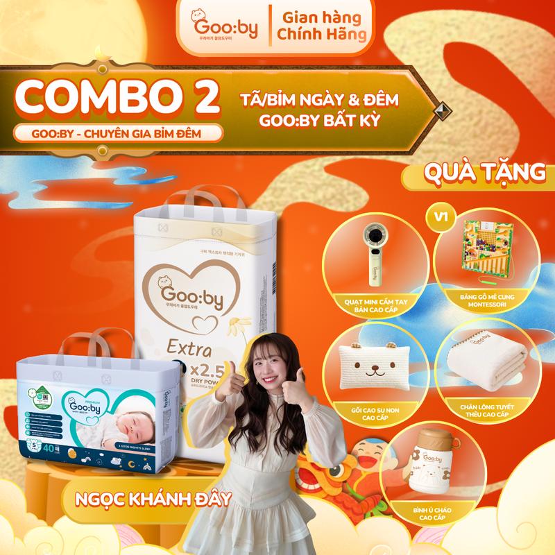   Ngọc Khánh Đây  Combo 2  Tã bỉm Gooby Ngày Đêm mềm mại an toàn siêu thấm hút size NB S M L XL XXL XXXL cho bé từ 4kg - 35kg 