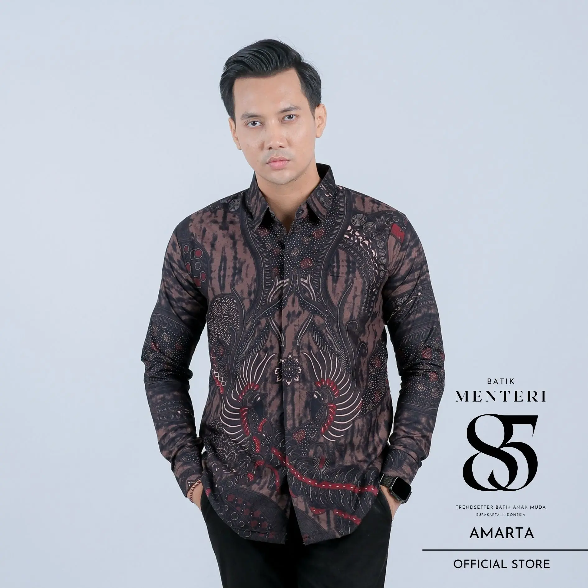 Batik Menteri 85 Motif Amarta Batik Kerja Kondangan Kemeja Batik Slimfit Lapis Furing