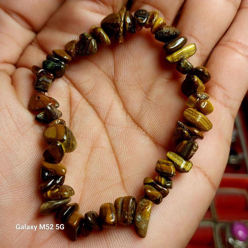 Gelang Batu Tiger Eye Nempel Magnet Model Krikil Asli Natural Mewah Elegan untuk Tampilan Lebih Stylish
