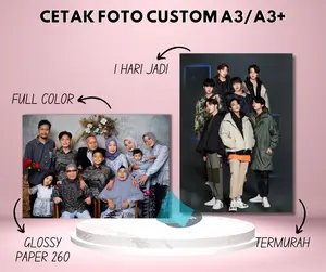 CETAK FOTO CUSTOM UKURAN A3/A3+ FREE DESIGN FULL COLOR TERMURAH/COD