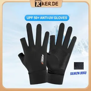 Sarung Tangan Motor Ice Silk Perlindungan Matahari Gloves Jari Half Finger Sarung Tangan Mobil