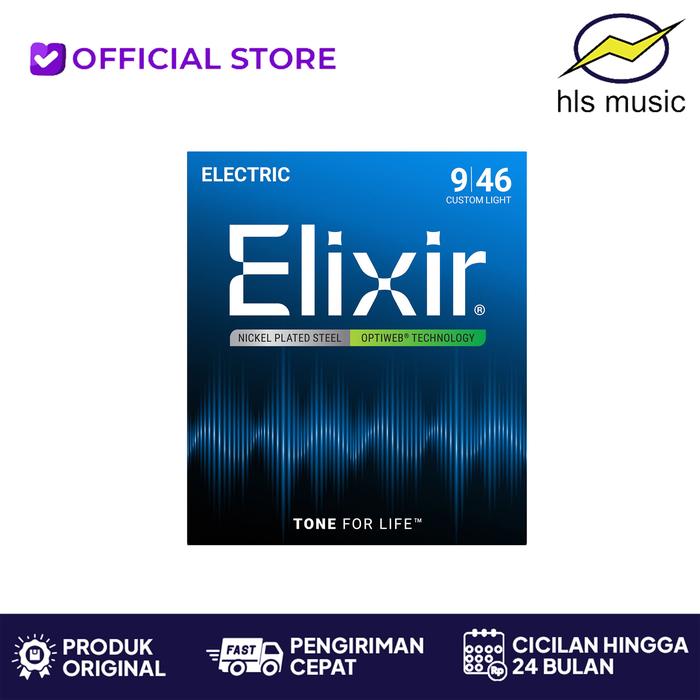 Gambar Elixir 19027 Optiweb Custom Light Electric Guitar Strings 09-46 dari HLS Music Indonesia Kota Administrasi Jakarta Selatan Tokopedia