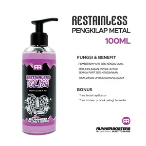 Restainless Polish Pembersih Logam Chrome Metal Motor & Car - Runner Boosters