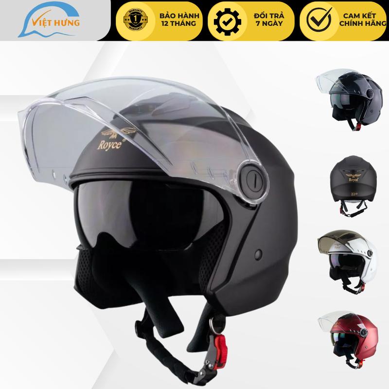 Mũ bảo hiểm 3⁄4 đầu 2 kính cao cấp – Royce XH01 – Đủ Size M L XL – Hàng chính hãng – Bảo hành 12 tháng