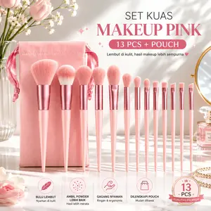BRUSH MAKE UP LENGKAP ISI 8 DAN 13 PCS BISA UNTUK BLENDING FACE MAKE UP DAN EYE MAKE UP