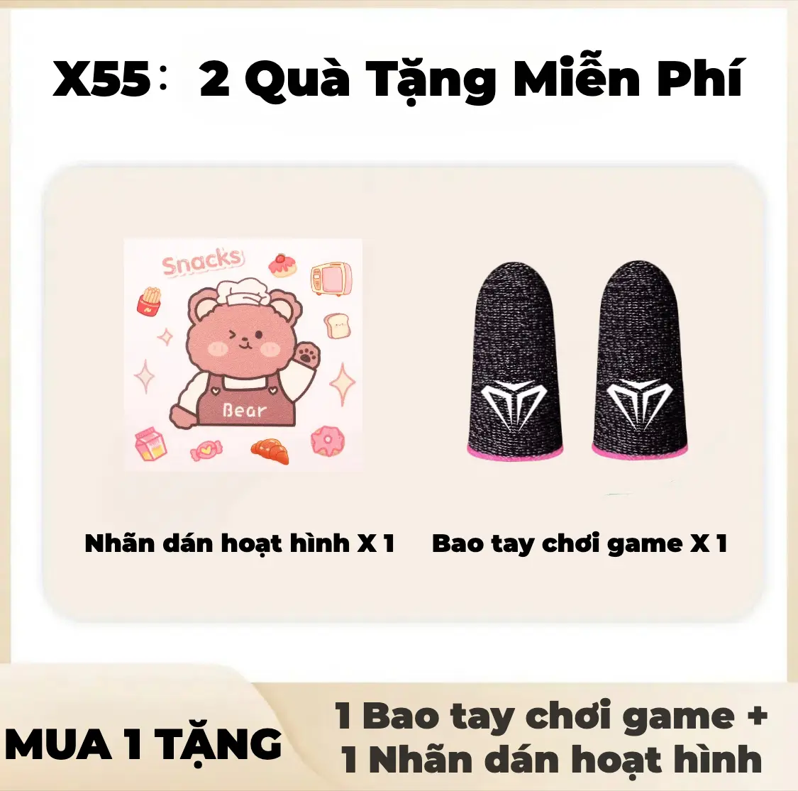 Tai nghe ngủ X55 [2 Quà tặng miễn phí]  1 Nhãn dán hoạt hình+1 Bao tay chơi game, Âm thanh nổi mức HiFi,  iPX5 Chống thấm nước Tích hợp Mic, Cho tai nghe điều khiển cảm ứng iPhone và Andriod | BigBuy360 - bigbuy360.vn