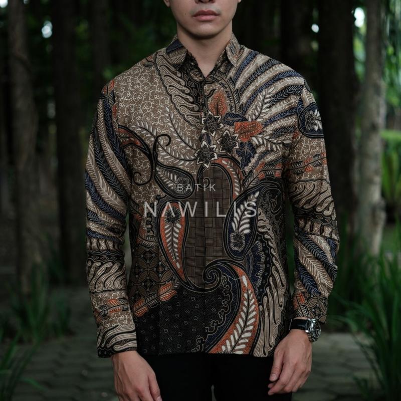 Baju BATIK NAWILIS Kemeja Panjang Pria Slimfit Lapis Furing Premium Motif SATRYO PININGIT 1