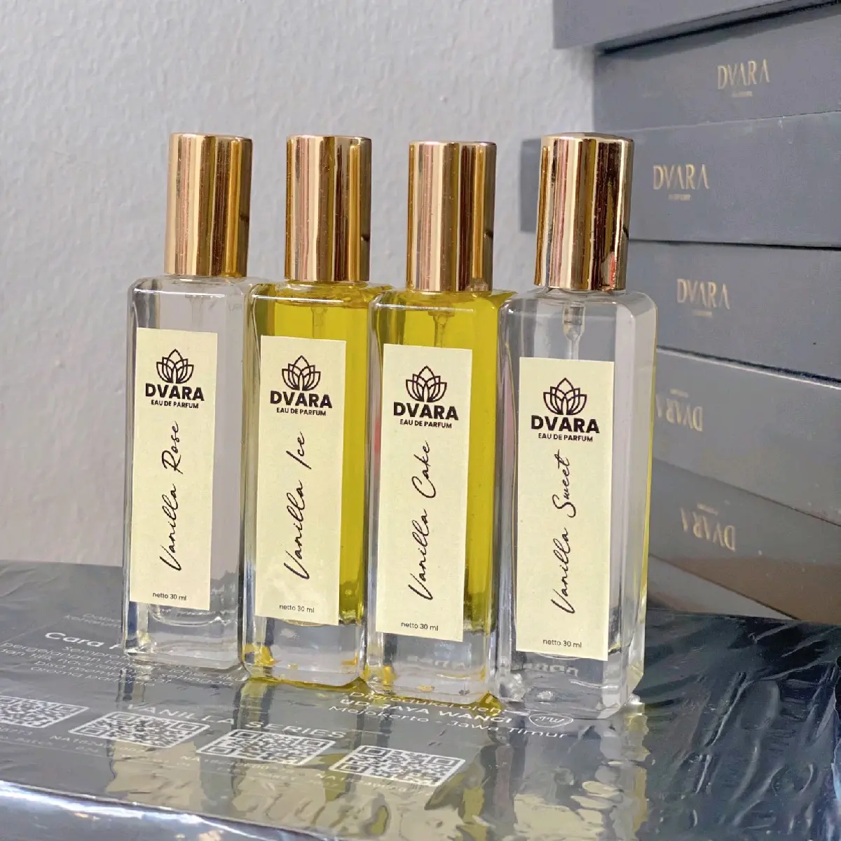 VANILLA Series Dvara Parfum Cewek Wanita Tahan Lama Sampai 12 Jam BPOM Isi 4 Botol  30ml Bau Wangi muda indonesia